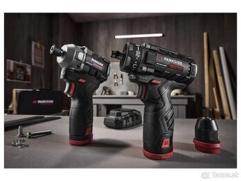 Nová sada 12V skrutkovač + uťahovák + 2 batérie + nabíjačka