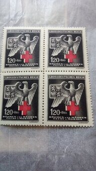 štvorblok MNH Protektorát ČaM – Červený kríž 1943