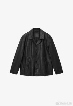 Pánska kožená bunda M, čierna