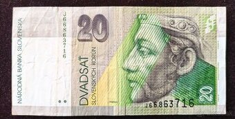 BANKOVKA:SLOVENSKÁ REPUBLIKA: 20SK-1999 ser.J