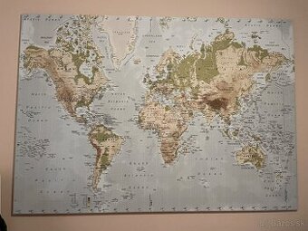 Mapa sveta obraz 200x140