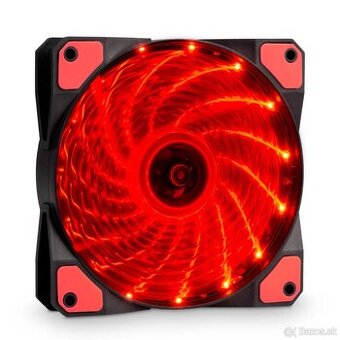 3x 12cm ventilátor / vetrák  / chladič, červené podsvietenie