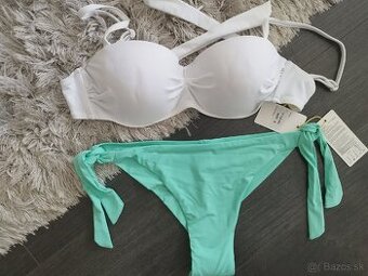 Push up + brazílky 75/A +M/38 Biela + Mätová