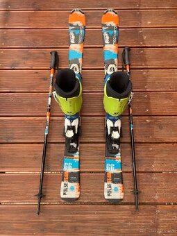 Detské lyže 110 cm + palice + lyžiarky