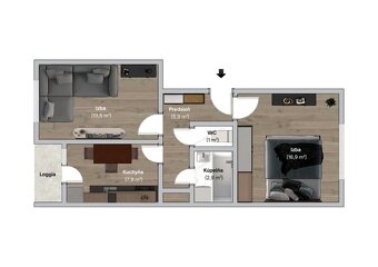 Prenájom 2 izb. byt, ul. Bauerova, sídl. KVP