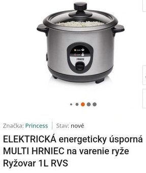 Predám úplne nový ryžovar princess - 1