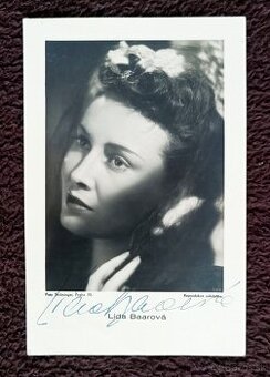 Lída Baarová, autogram na propagační fotografii, 30. léta - 1