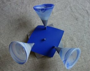Stropná lampa - modré alabastrové sklo - 1