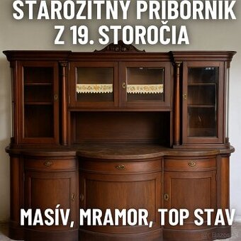 Starožitný príborník z 19. storočia – masív, TOP stav