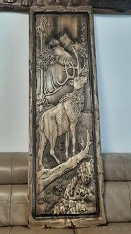 Drevený obraz130×40cm Poľovnicke motivy m