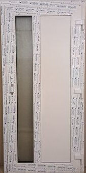 Plastové vchodové dvere 98x205cm, biele, 3sklo