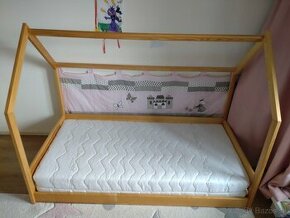 Detská posteľ domček 80x160, matrac segum