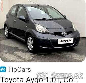 Kúpim Toyota Aygo 1,0-50kw, Peugeot 107, Citroen C1