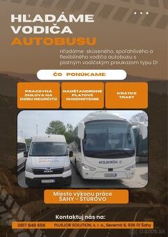 Hľadáme vodiča autobusu