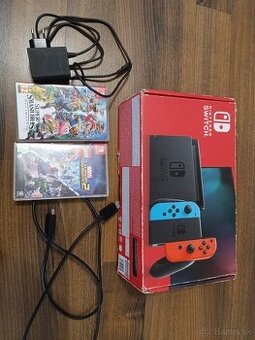 Použitý Nintendo Switch príslušenstvo + 2 hry