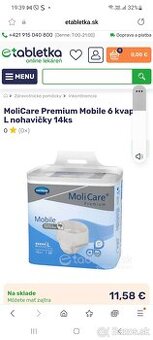 Molicare nohavickove plienky L