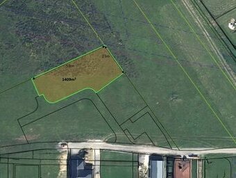 Slnečný stavebný pozemok 1409 m² - Bitarová (cca 23m x 59m)