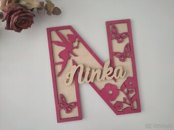 Detská drevená iniciála - písmenko s menom, Ninka