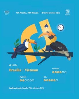 Zrnková káva  Arabica / Robusta - 1 kg