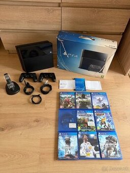 Sony PlayStation 4 Fat 500GB + originál ovládače a PS4 hry