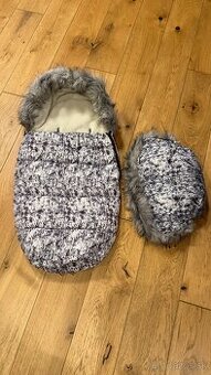 BABYMATEX Set fusak do kočíka a rukávnik s kožušinkou