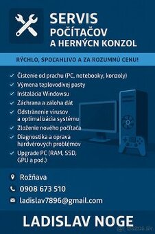 🛠️ Servis počítačov a herných konzol