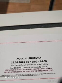 Predám 2 lístky na koncert AC/DC 26.6.25 Praha-Letňany sedie