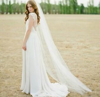 Nový biely svadobný závoj