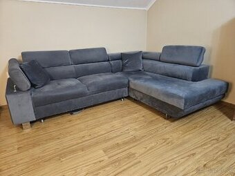 Rohová sedacia súprava s funkciou spania FREDO pravá