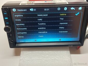 2DIN - 7" Dotykové Radio-4x60W - /BT/USB/SD/AUX - CZ MENU