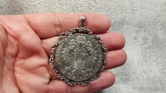 Velká stříbrná mince - ag tolar Marie Terezie. ag, striebro