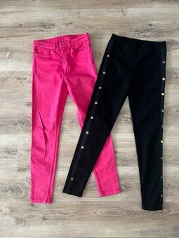 Ružové a čierne nohavice
