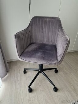 Kancelárska stolička/ čalúnené otočné kreslo sivé