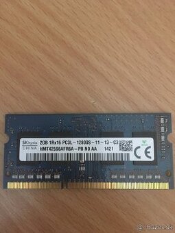 2GB DDR3 RAM - PC3-12800 - 1600MHz - SODIMM - Hynix RAM