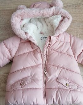 Dievčenská zimna bunda velk.9-12 mesiacov + ciapka