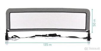 Zábrana na posteľ Hugo DarkGrey Melange 135 × 50 cm