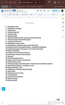 Vyplnené maturitné tézy - slovenský jazyk