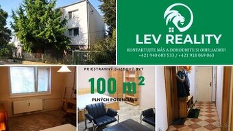 Znížená cena: 100m2 3-izbový byt v Kalnej nad Hronom