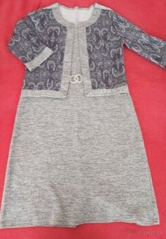 Svetrikove elegantné šaty XL s dlhým rukávom s bolerkom Xl