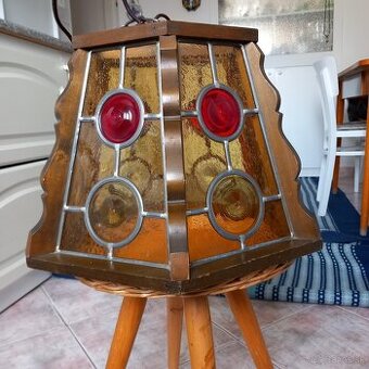 Luster rustikalny drevo sklo