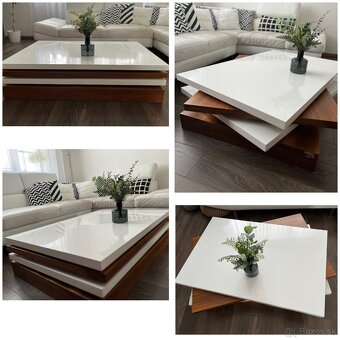 Konferencny/obyvackovy stôl, na mieru, 120x80, masiv bielo-h - 1