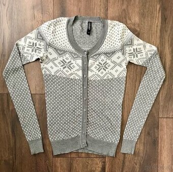 Svetrík s nórskym vzorom - šedý