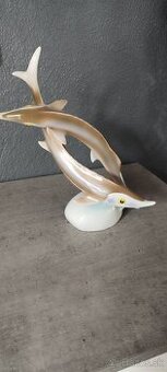 Retro porcelánová soška ryby