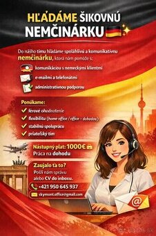 🇩🇪Hľadáme šikovnú Nemčinárku 🇩🇪