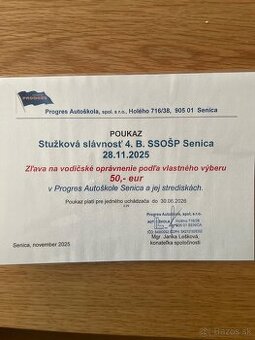 Poukaz autoškola Progres