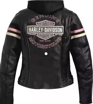 Moto Kožená Dámska Bunda S Kapucňou Harley Davidson
