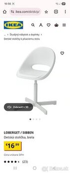 Detska otočná stolicka k písacieho stolu IKEA