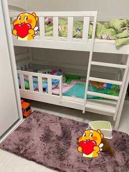 Detská biela poschodová posteľ