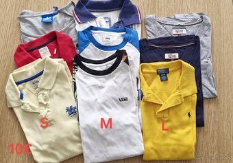 Pánske tričká Hilfiger,Ralph Lauren, Vans..