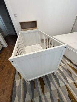 SUNDVIK Detská postieľka, biela, 60x120 cm. No matrac